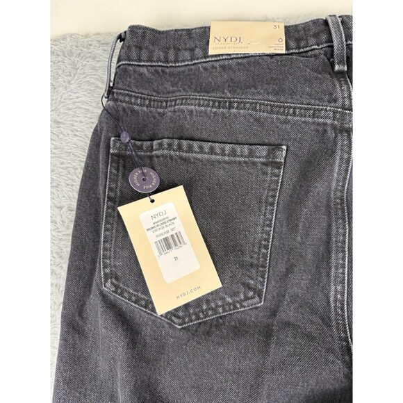 NYDJ Women's Size 31 Brooke High-Rise Loose Straight Jeans In Vintage Black - Picture 5 of 12